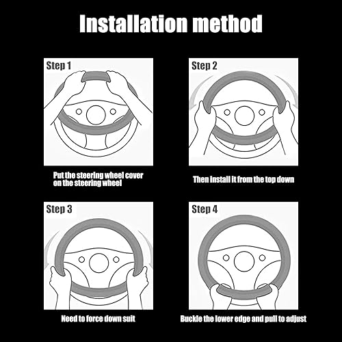 Miniatura 4 de Pack-1 funda protectora de cuero artificial para volante de automóvil, funda protectora de volante sin anillo interior, repuesto antideslizante para