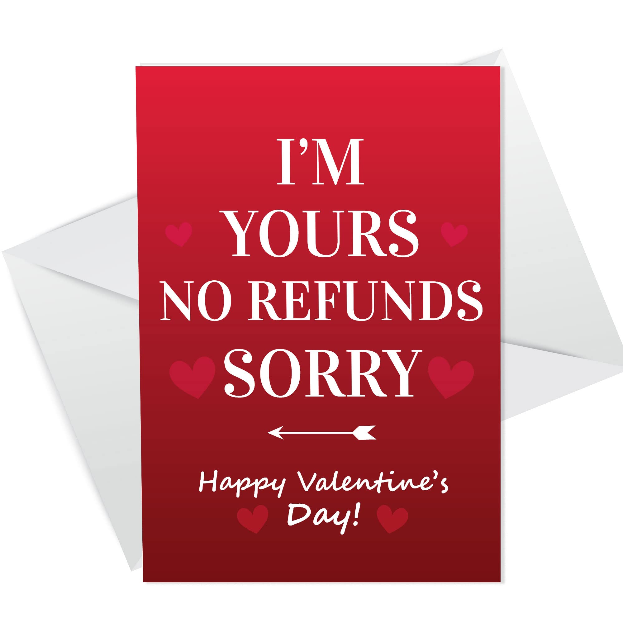 Valentines Card For Him Her NO REFUNDS Funny Humour Card For Husband Wife
