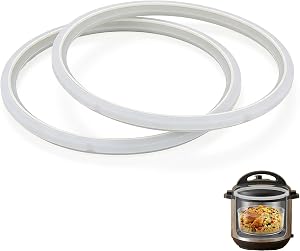 Lot de 2 Bagues d’Étanchéité en Silicone Alimentaire, Compatible avec Autocuiseurs Instant Pot 5/6L (IP-DUO60/DUO50/LUX60), Transparent Résistant à la Chaleur