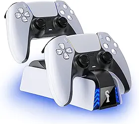 Base Carregamento Rápido Para Controles Dualsense do PS5 Acessórios Para PS 5 Estação De Carregamento Dock P/2 Controles com LED Suporte Estável - USB-C