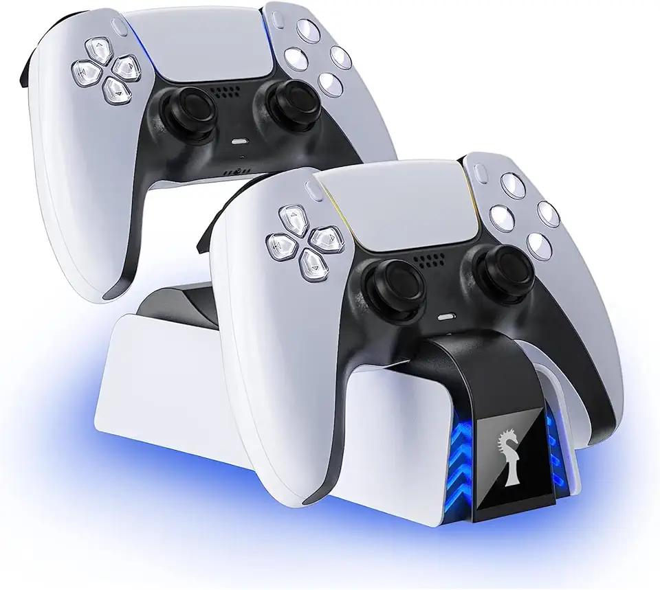 Base Carregamento Rápido Para Controles Dualsense do PS5 Acessórios Para PS 5 Estação De Carregamento Dock P/2 Controles com LED Suporte Estável - USB-C