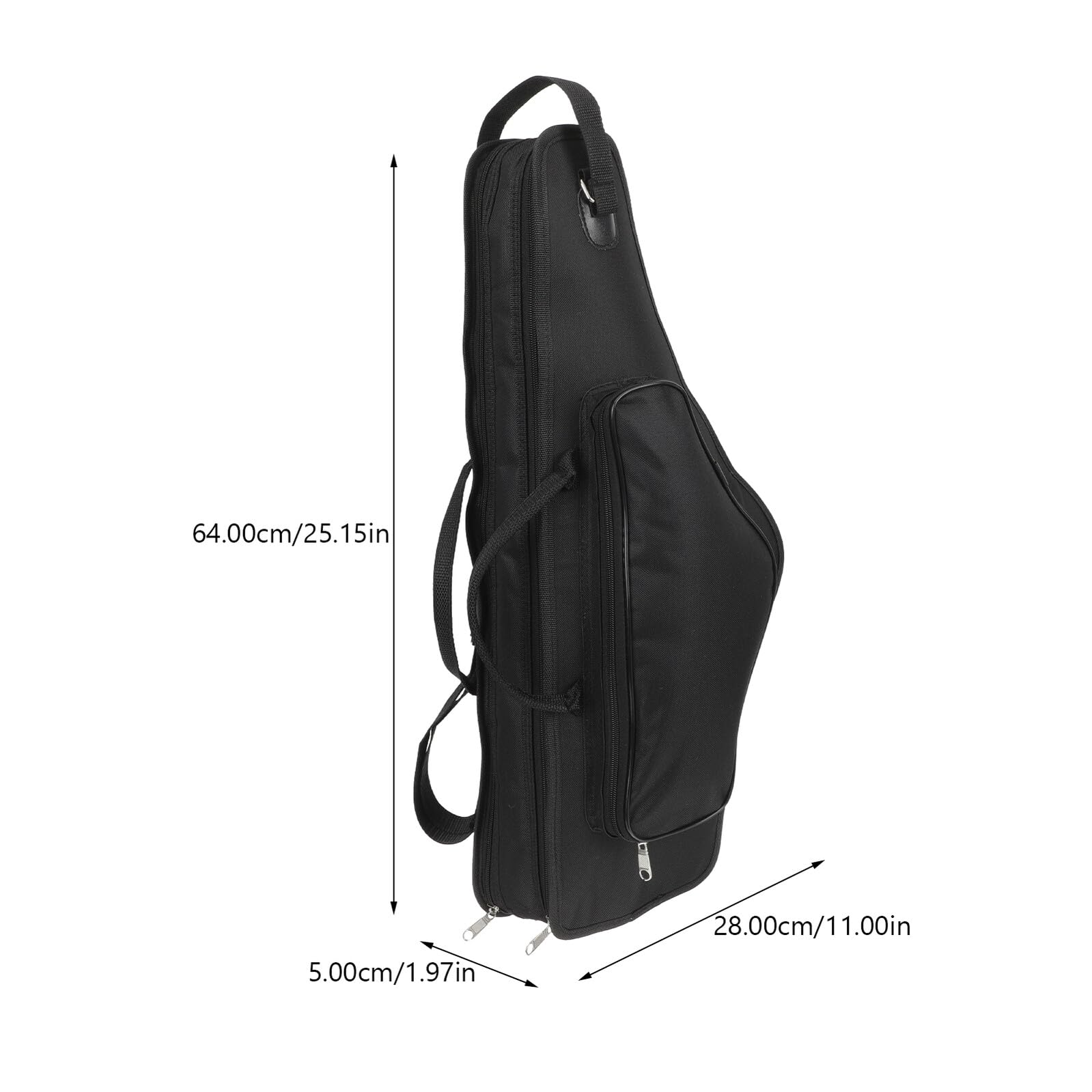 Borsa per Sassofono Alto Imbottita Nera con Tracolla | Grande Capacità, Maniglia Superiore, Tessuto Leggero, per Studi e Concerti