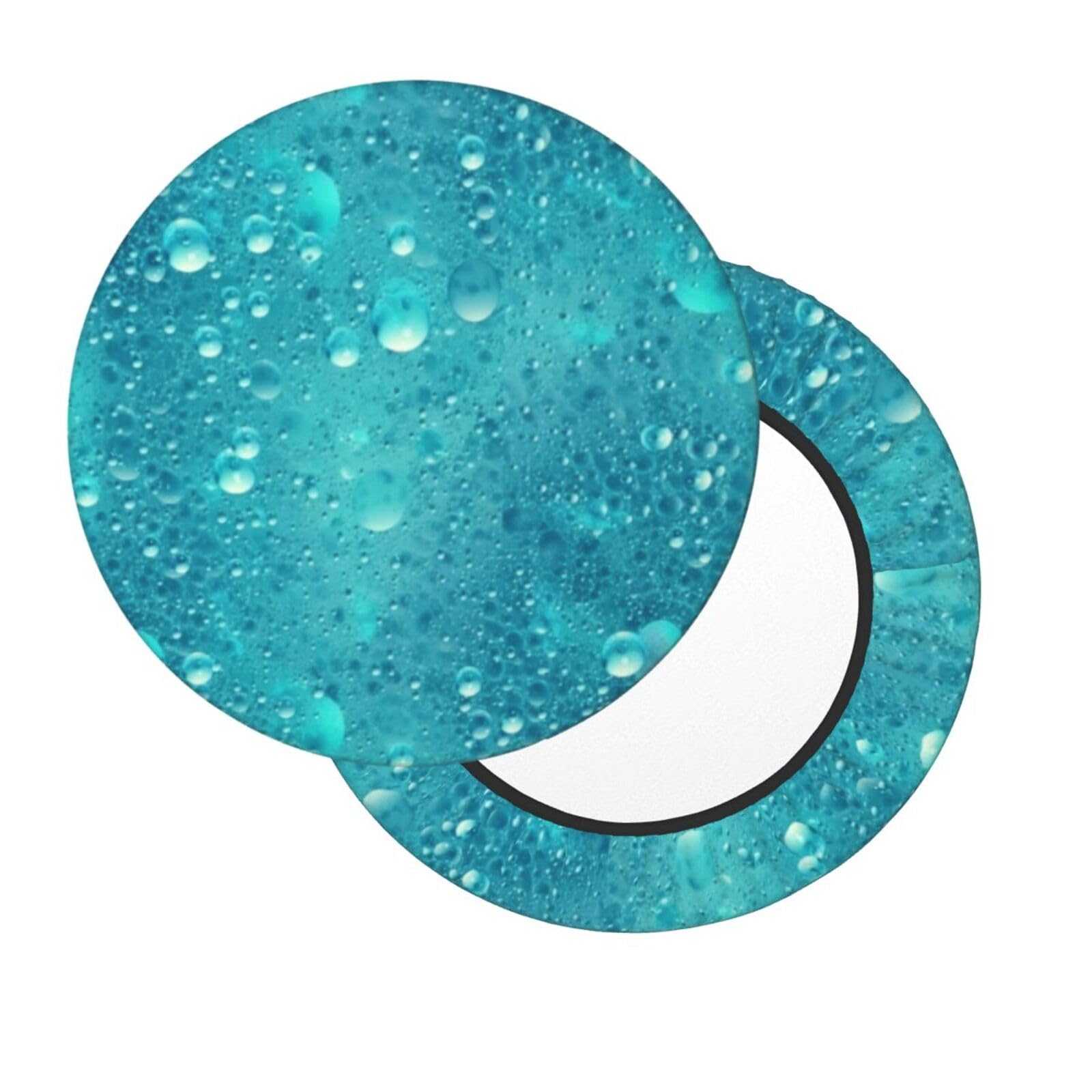Velvet Round Stool Covers, Aqua Stylish Texture Pattern Round Stool Cushion Slipcover Anti-Slip Bar Stool Covers Round Stool Seat Covers for 12-14" Chair Home Bar Hotel Use