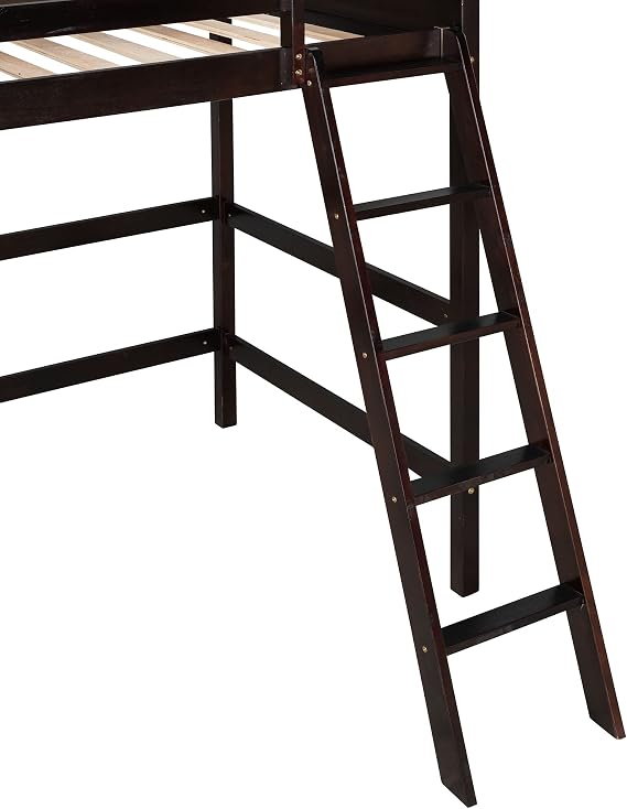 Bellemave Twin Loft Bed with Ladder,Loft Bed for Kids, Boys, Girls,Wooden Loft Be Frame with Ladder, Espresso
