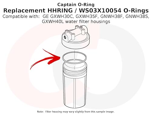 Miniatura 5 de Paquete de 3 piezas de repuesto para GE HHRING  WS03X10054 (para GXWH30C, GXWH35F, GNWH38F, GNWH38S, GXWH40L) Buna-N ORing de Captain O-Ring LLC