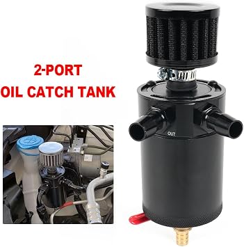 BARTOO Universal Oil Catch Can Kit 2 Port Catch Can Tank