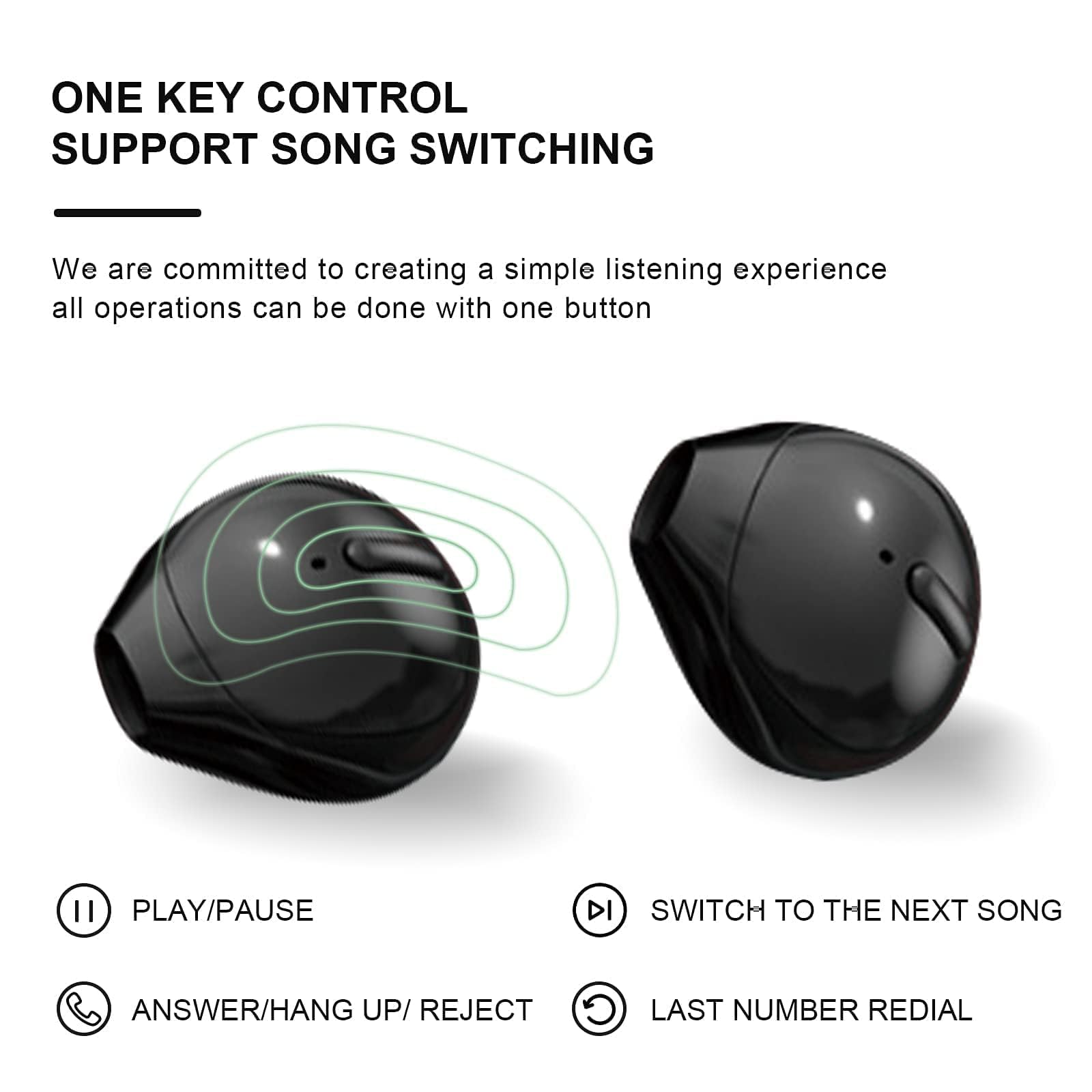 Auriculares invisibles inalámbricos con Bluetooth en el oído, mini auriculares discretos y pequeños para dormir, ocultos con funda de carga, auriculares para orejas pequeñas, trabajo, dormir, Android