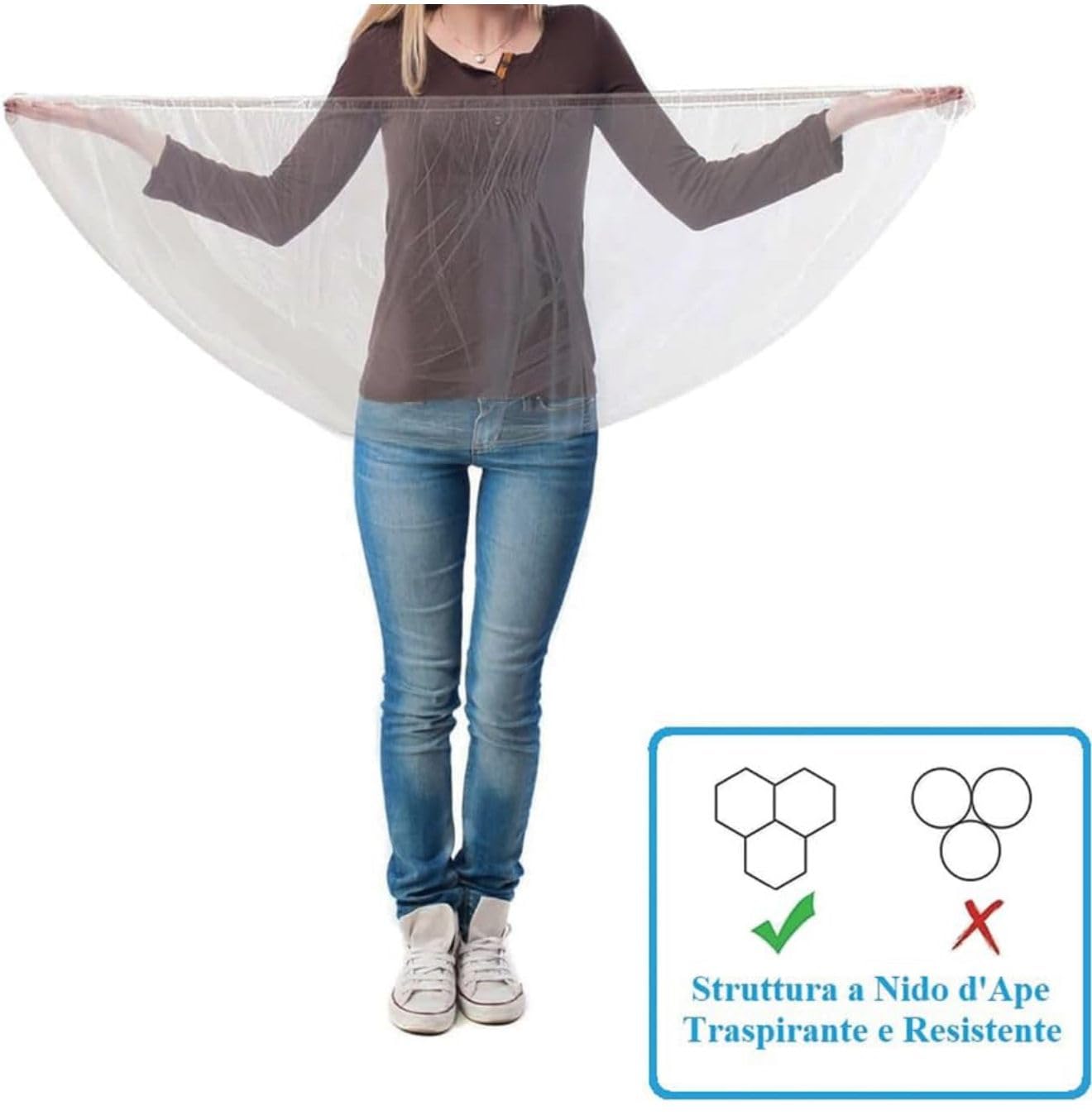 Zanzariera Universale per Culle, Lettini e Carrozzine – Rete Anti Zanzare e Insetti 100% Poliestere Traspirante – Bordo Elastico Facile da Applicare – Colore Bianco, Lavabile a Mano 233207