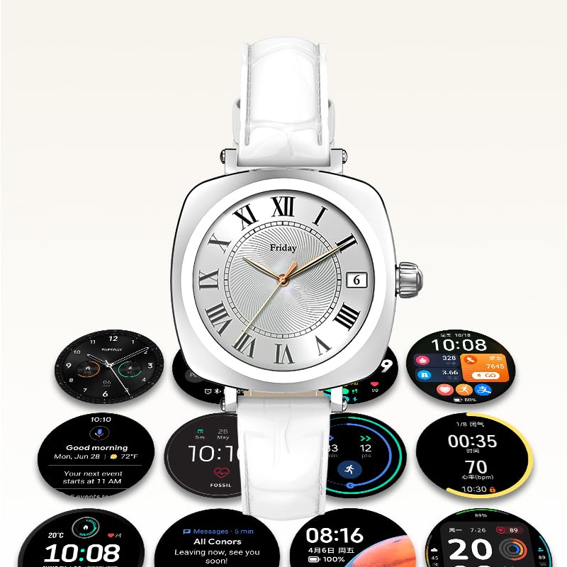 LDNIO SW03 Smart Watch displaying various digital and analog watch faces and widgets