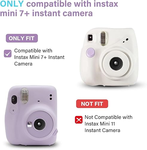 Miniatura 2 de MOSISO Funda protectora compatible con cámara instantánea Instax Mini 7+, carcasa rígida para cámara con correa ajustable de hombro arcoíris,