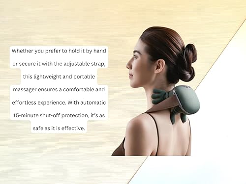 Miniatura 3 de Bionic - Masajeador térmico de cuello y espalda  Masajeador eléctrico de tejido profundo Shiatsu 4D con calor, diseño portátil inalámbrico,