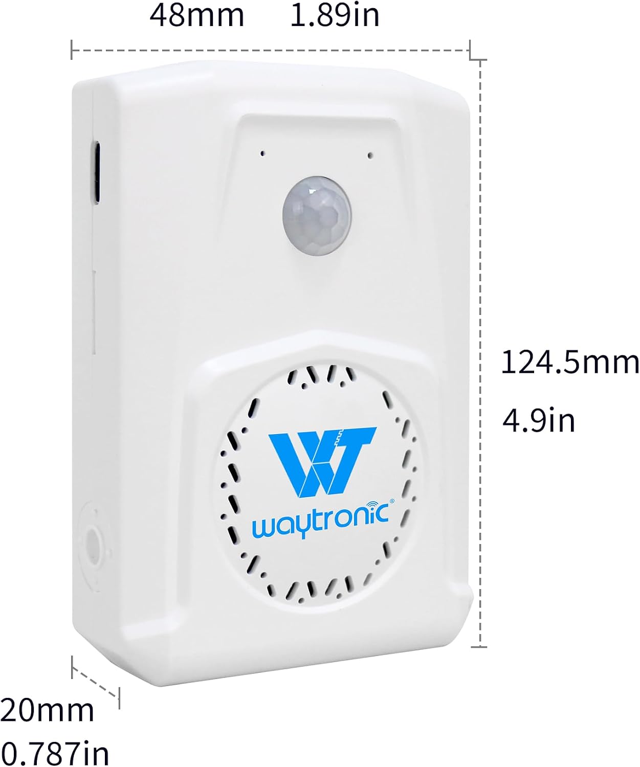 Motion Sensor Voice Player, PIR Infrared Motion Activated Speaker with Custom MP3 Upload, 90dB Door Chime Alarm, 13ft 120° Detection, USB Programmable Sound Box for Home Store Entry Alert & Greeting