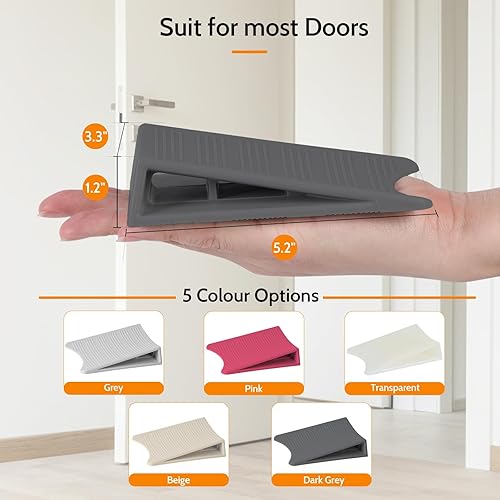 Miniatura 5 de Paquete de 3 topes de puerta para la parte inferior de la puerta, tope de puerta de goma antideslizante, tope de puerta adecuado para alfombras,