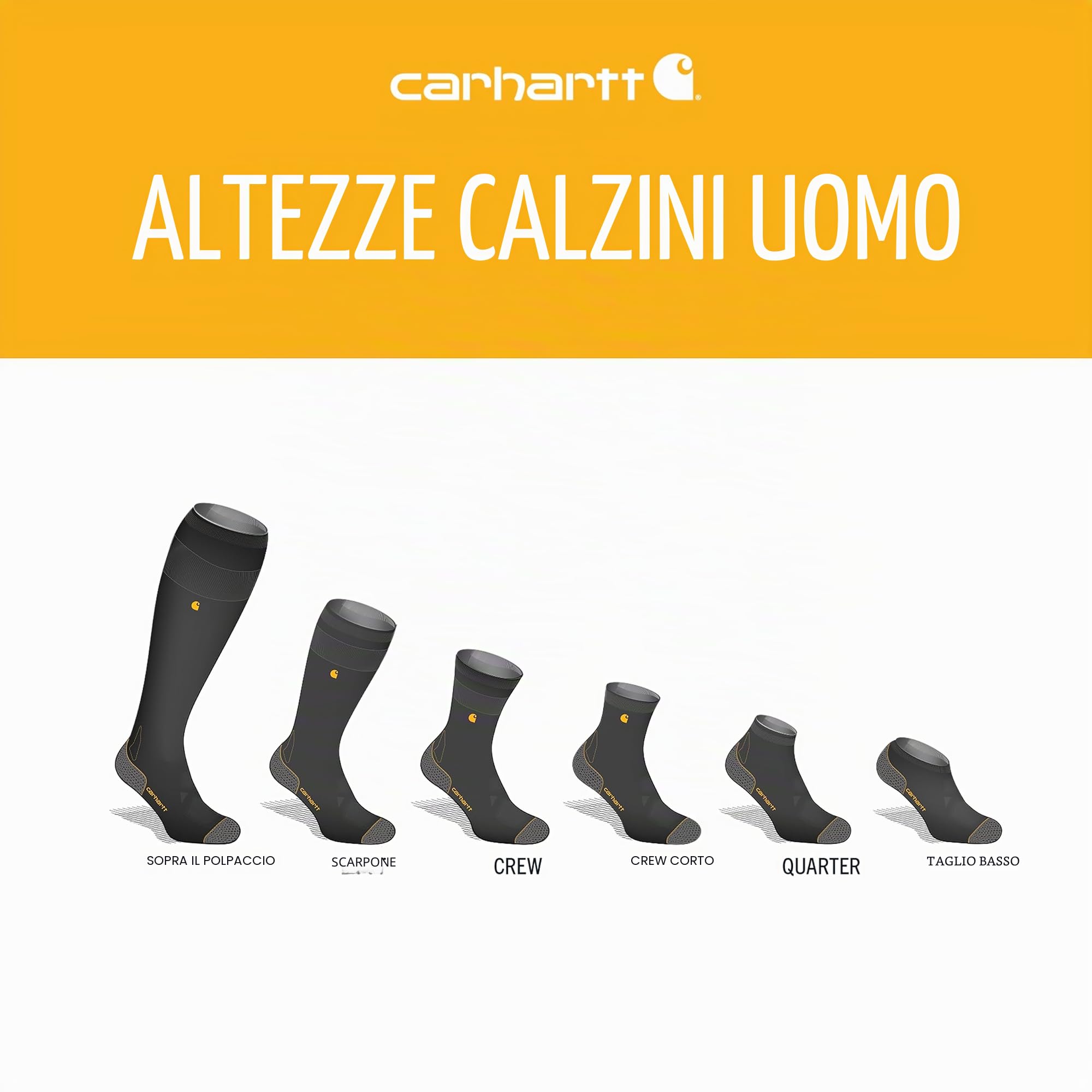 Carhartt Herren Midweight Crew Sock 6 Pack Socken (6er Pack)