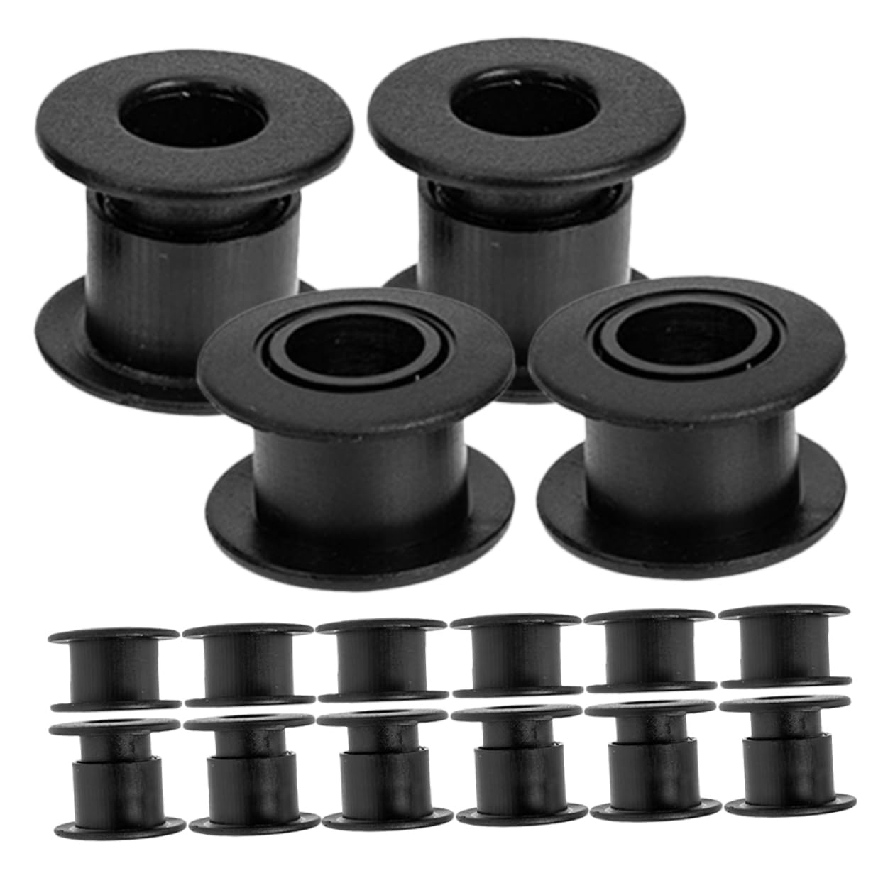 Boccole Calcio Balilla ABS Nero Set 16 Pezzi Foro 12mm Alta Durabilità