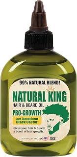 Natural King Pro-Growth Hair & Beard Oil with Jamaican Black Castor Oil 7.1 oz - 99% Natural Growth Booster for Thick Hair & Beard