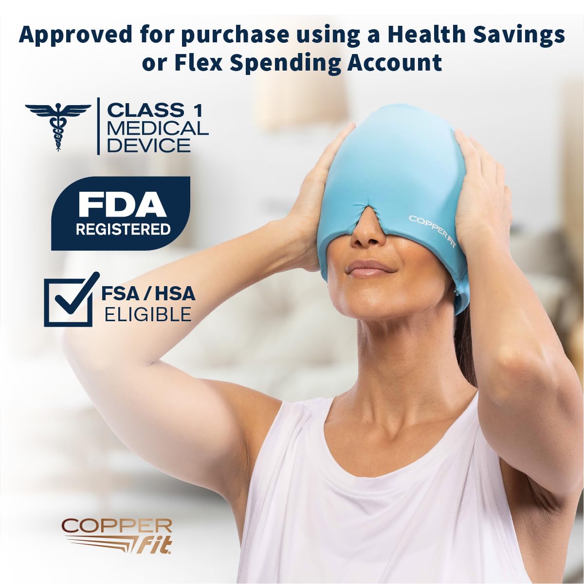 Copper Fit Rapid Relief PRO Migraine Relief Cap Blue — Amazon image 6
