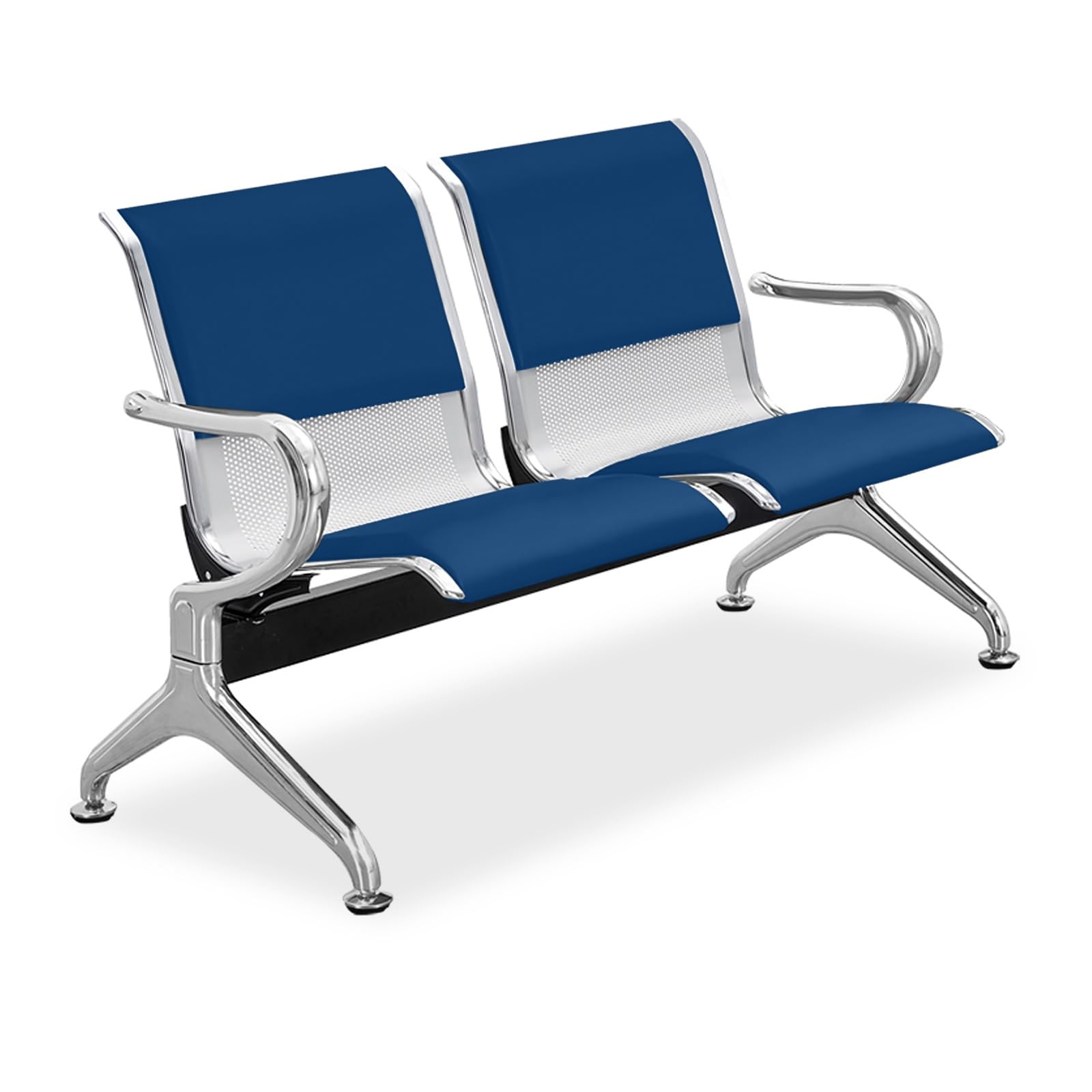 AYCDL Reception Bench with Armrests, Comfortable Leather Cushion & Backrest-Stylish Furniture for Office, & Waiting Areas,Blue,Blue