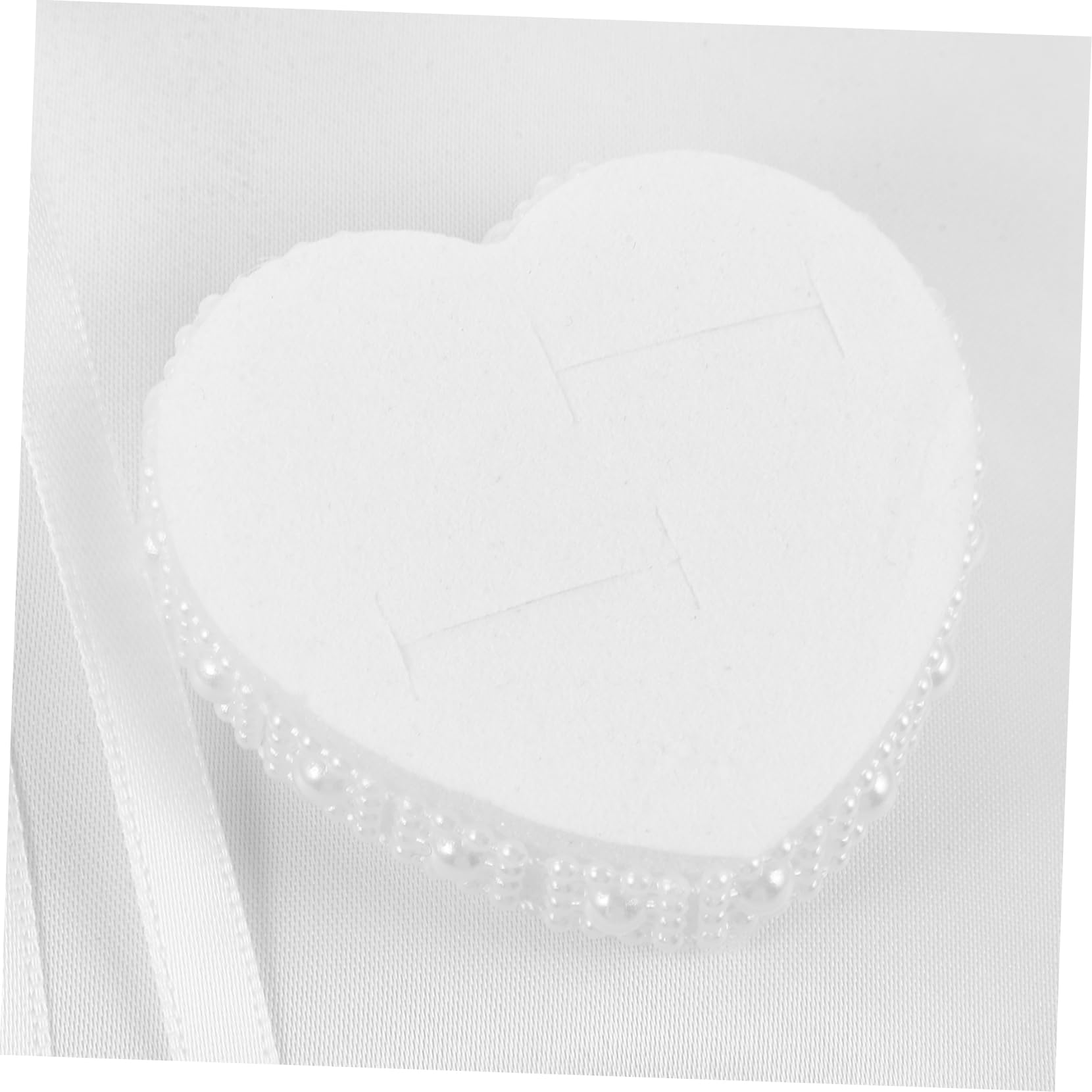 PartyKindom Ringkissen Hochzeit Weiß, Quadratisch 20x20x7cm aus Gewebe | Blumendesign mit Herz, Wiederverwendbar und Leicht zu Tragen, für Brautpaar bei Hochzeit