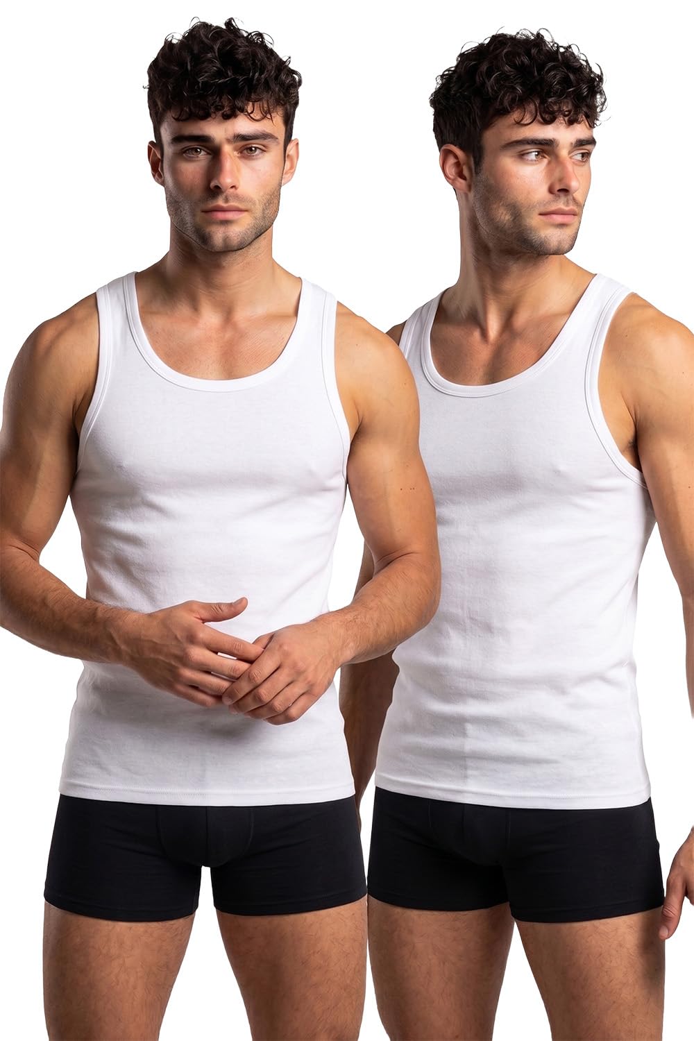 Men Regular Fit Moisture Activated Cool It Vest - 100% Combed Cotton - Pack of 2 - Super Soft, Scoop Neck-image-31