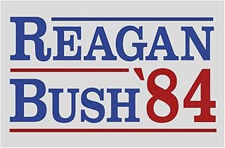 Reagan Bush 84 Campaign Poster Ronald George Bush Politics Political Tandem Picture Photograph Office School Room Home President US Cool Wall Art Print Poster 18x12