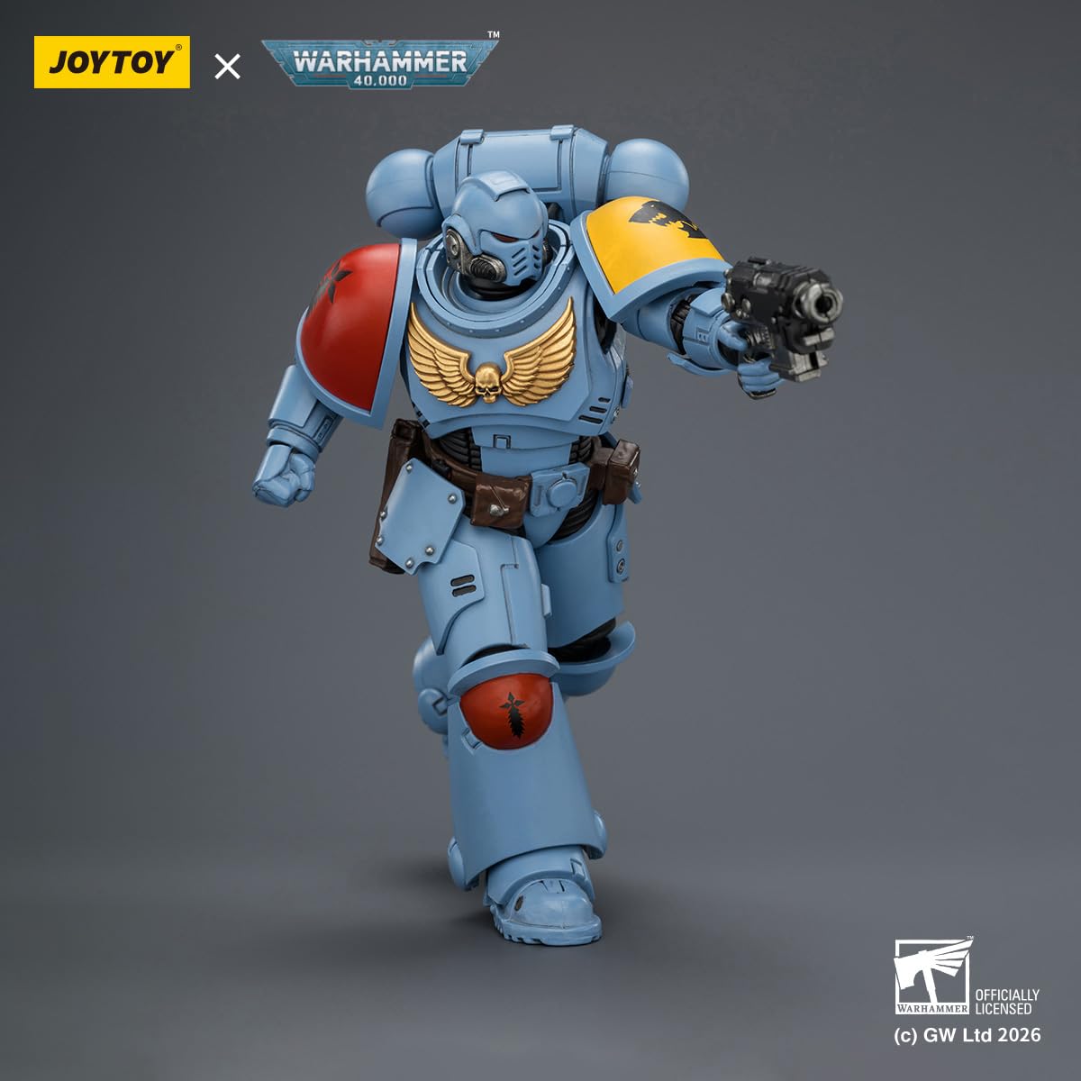TOYVERSE JOYTOY Warhammer 40 000 kosmicznych wilków, orędownik z karabinem śrubowym, pistoletem śrubowym i mieczem łańcuchowym w skali 1/18, figurka postaci, model 15+