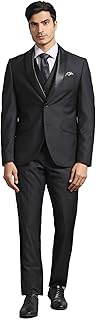 Blackberrys Luxe Three Piece Black Solid Formal Suit - Meriner