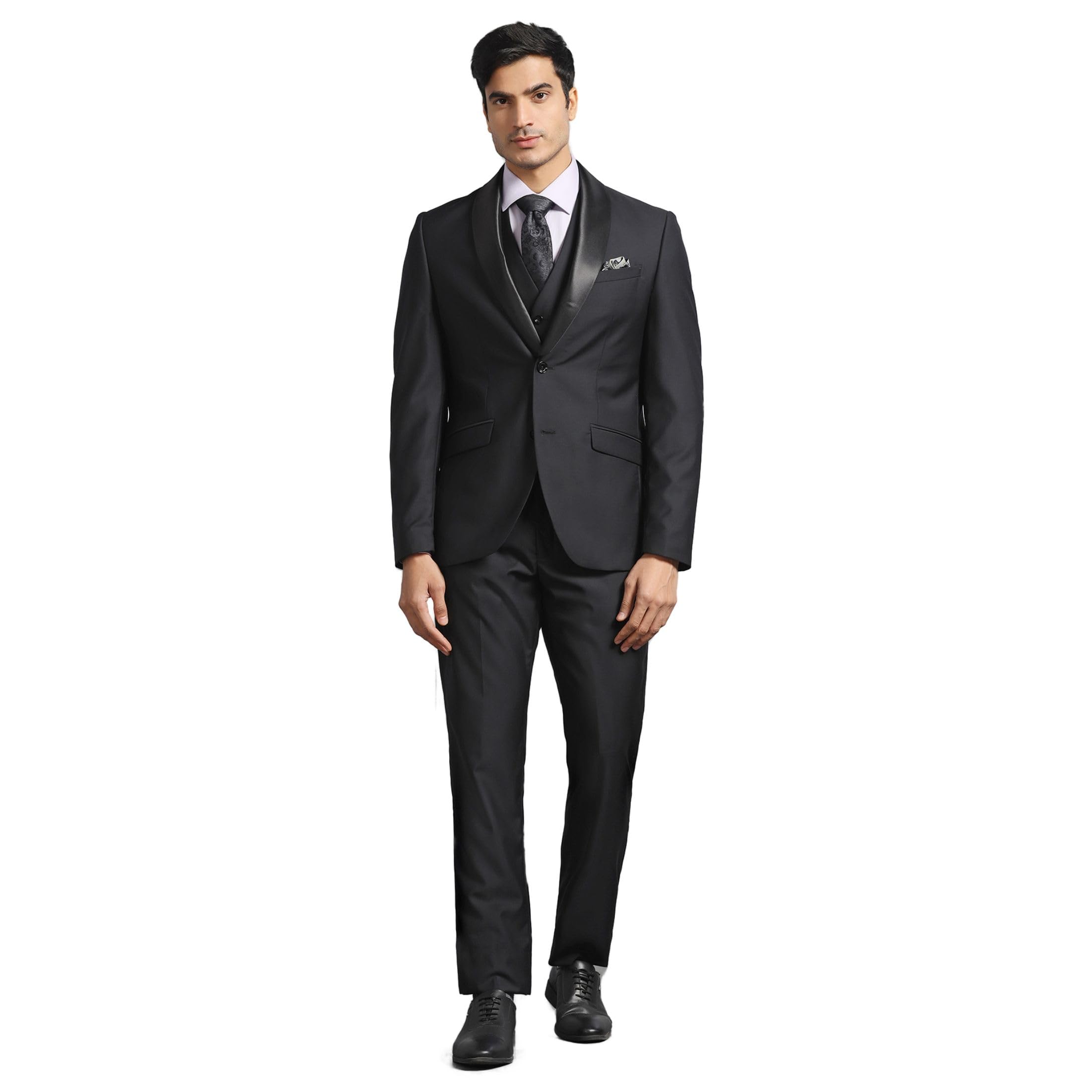 blackberrys Luxe Three Piece Black Solid Formal Suit - Meriner-picture-18