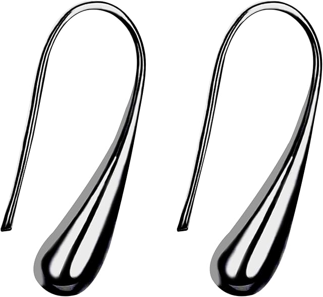 Amazon Brand-HIKARO Teardrop Water Drop Raindrop Earrings for Women Birthday Christmas Gift-Black