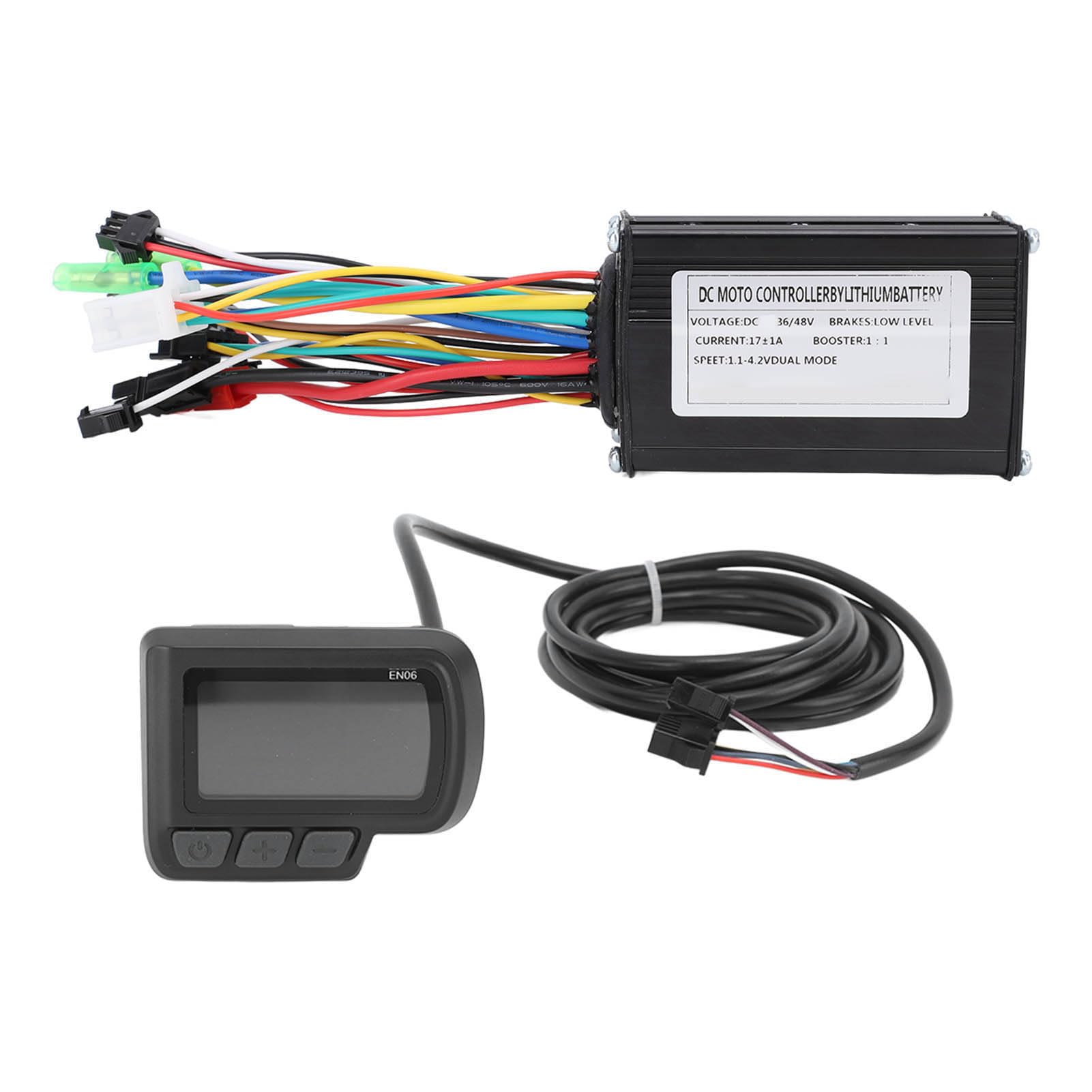 Controlador eléctrico 36V 48V 17A, kit de controlador de velocidad de panel, controlador de tres modos para motor de 250W 350W, con carcasa de metal y panel ABS para scooter