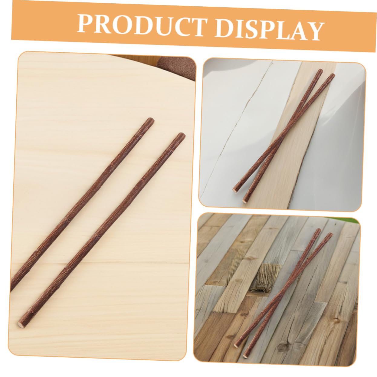 Sewroro 50 Pcs Bâtonnets Décoratifs en Bois Naturel Brindilles Sèches pour Vases Projets de Bricolage Rustiques