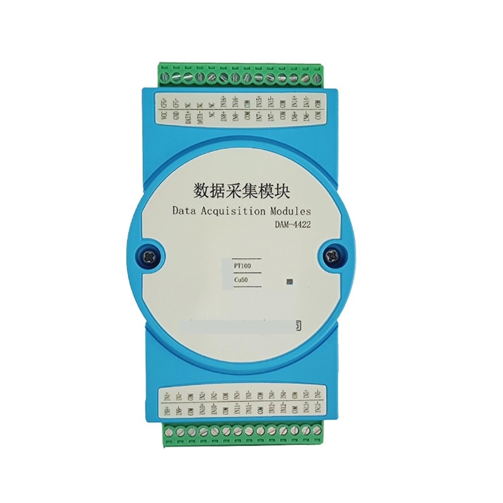16-channel PT100 temperature acquisition analog to RS485 MODBUS RTU thermal resistance acquisition DAM4422(Cu50)