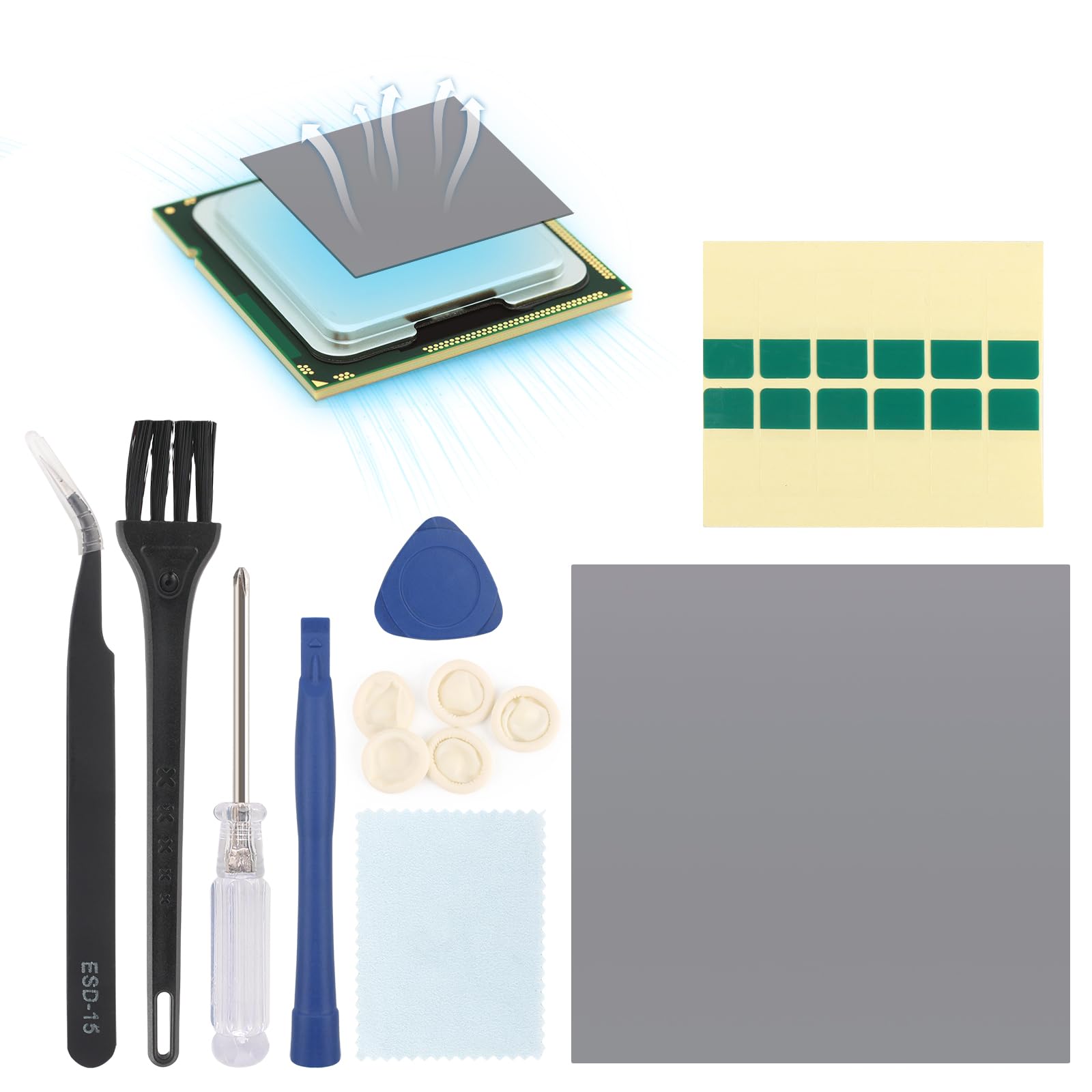 YWLRONG 80x80mm PTM7950 Heatsink Thermal Pad for PS5 CPU GPU SSD Thermal Pad Phase Change Heatsink for Steam Deck CPU GPU SSD Heat Resistant Heat Sink Cooling Conductive Pads Accessories