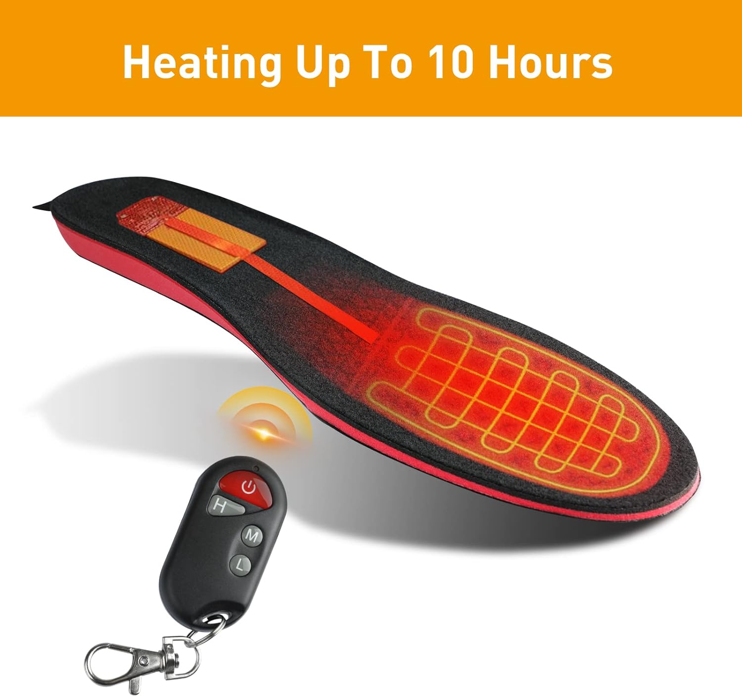 3000mAh Heated Insoles, Rechargeable Foot Warmer with Remote Control, Up to 10 Hours Heating Electric Heated Insoles for Men Women Outdoor Hunting Fishing Camping Hiking (Black) : Sports & Outdoors