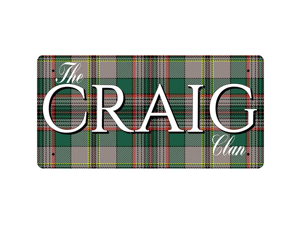 McMug - The Craig Clan (Craig Ancient Tartan) - Metal Sign, Decorative Sign, 200mm x 100mm
