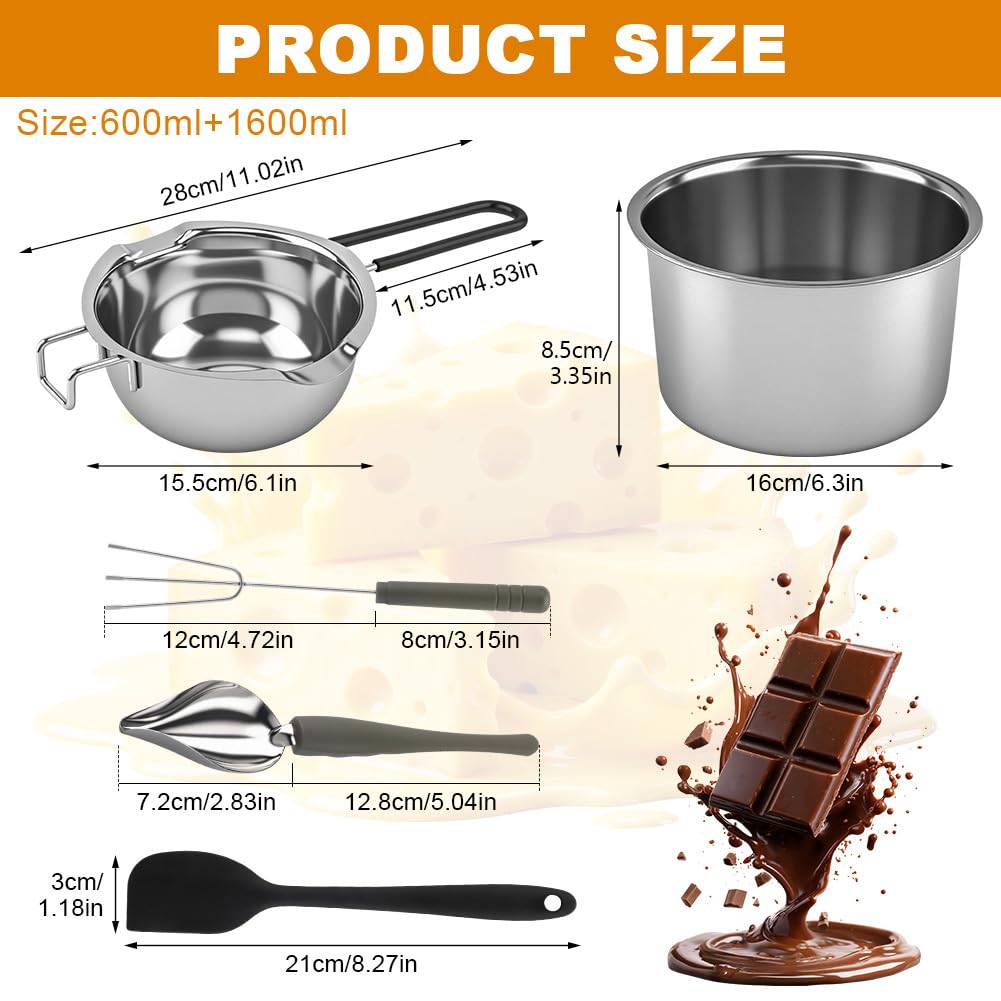 Stainless Steel Double Boiler - Melt Chocolate & More! -2
