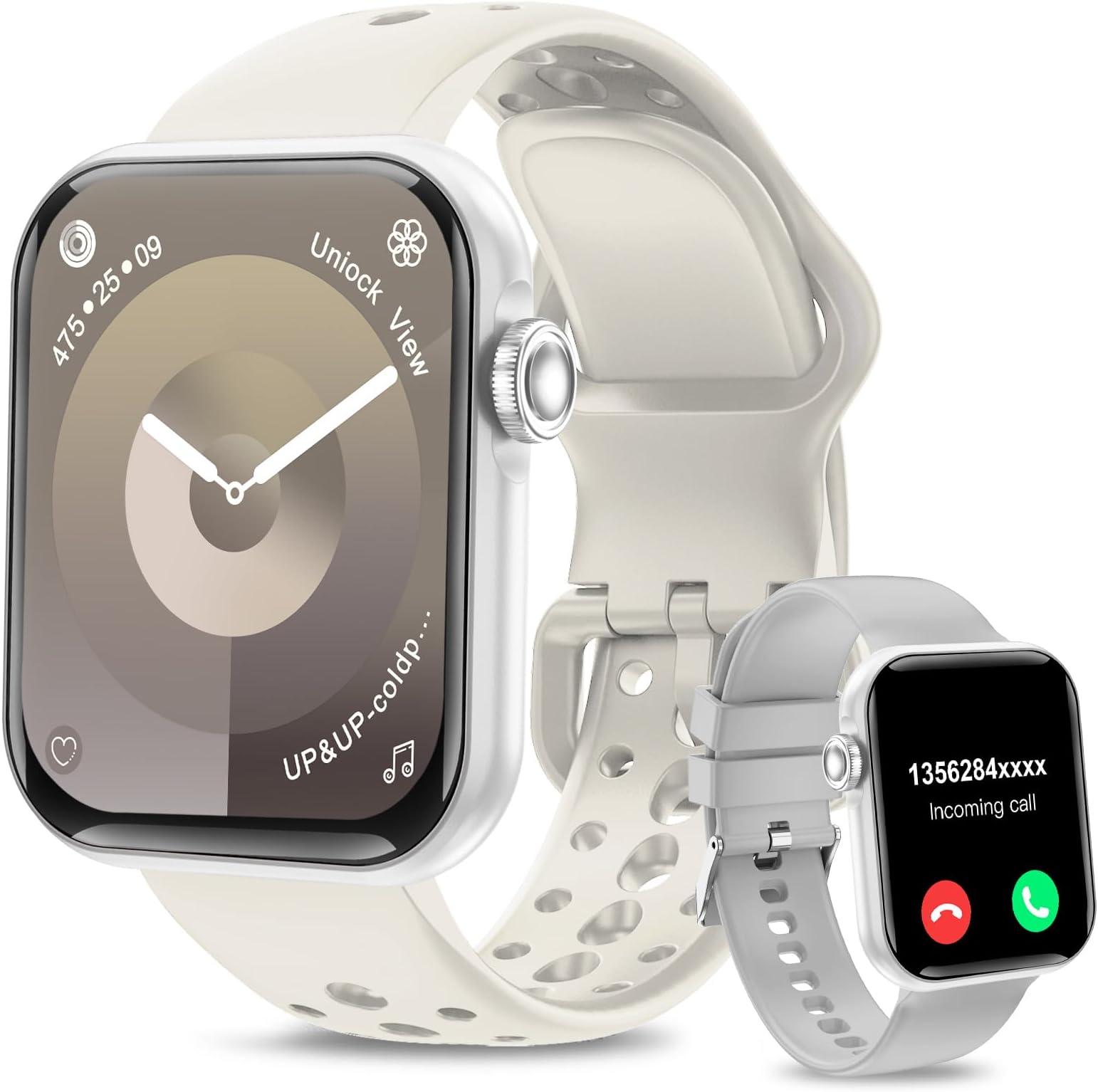 Montre Connectée Pour Homme Femme, Écran De 1,85" Avec Appel Bluetooth
