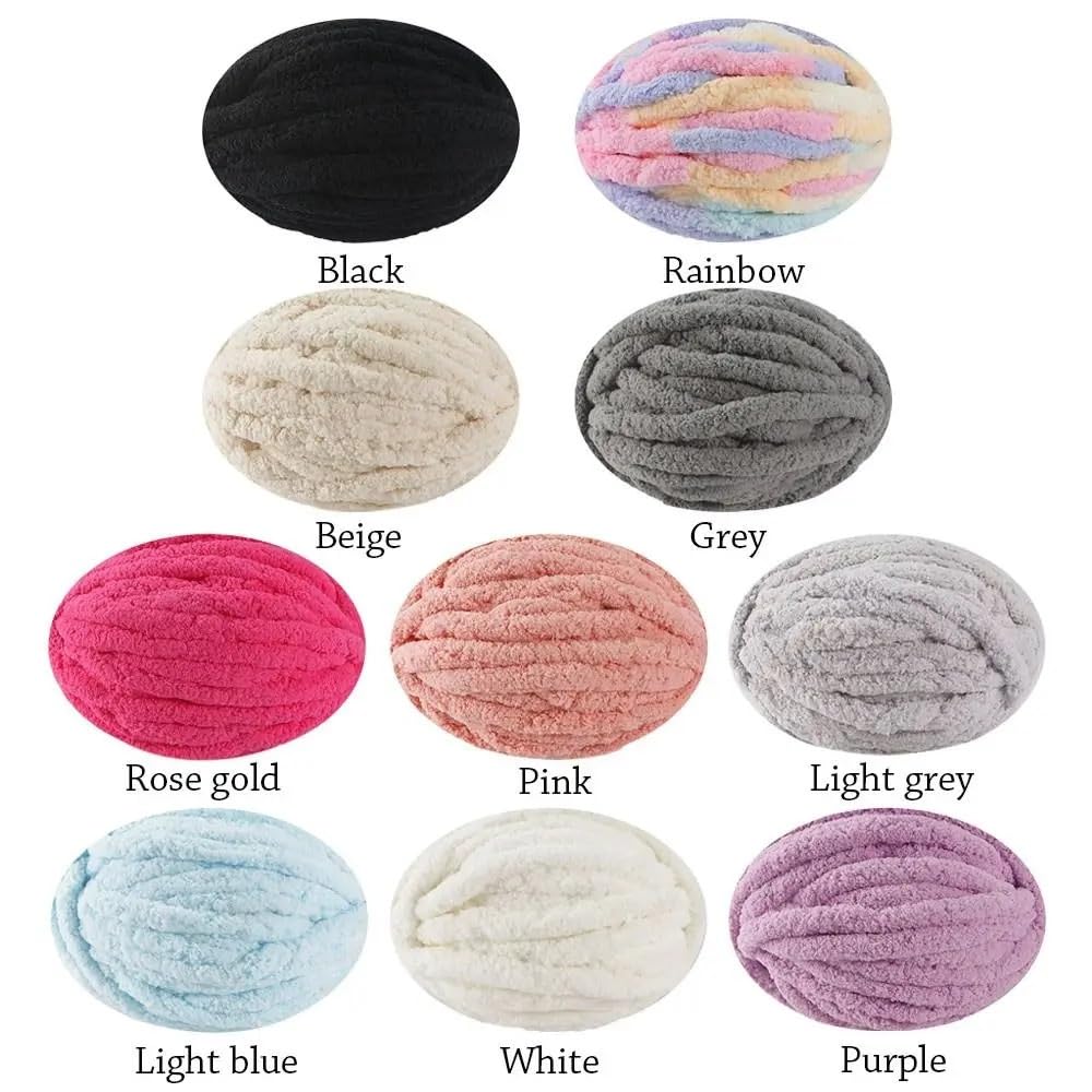 Lanas para Crochet,Hilo Crochet Ovillo de 250 g hilo chenilla multicolor for tejer y hacer crochet, mantas, cojines, grueso suave, cálido for, bufandas(Light blue)
