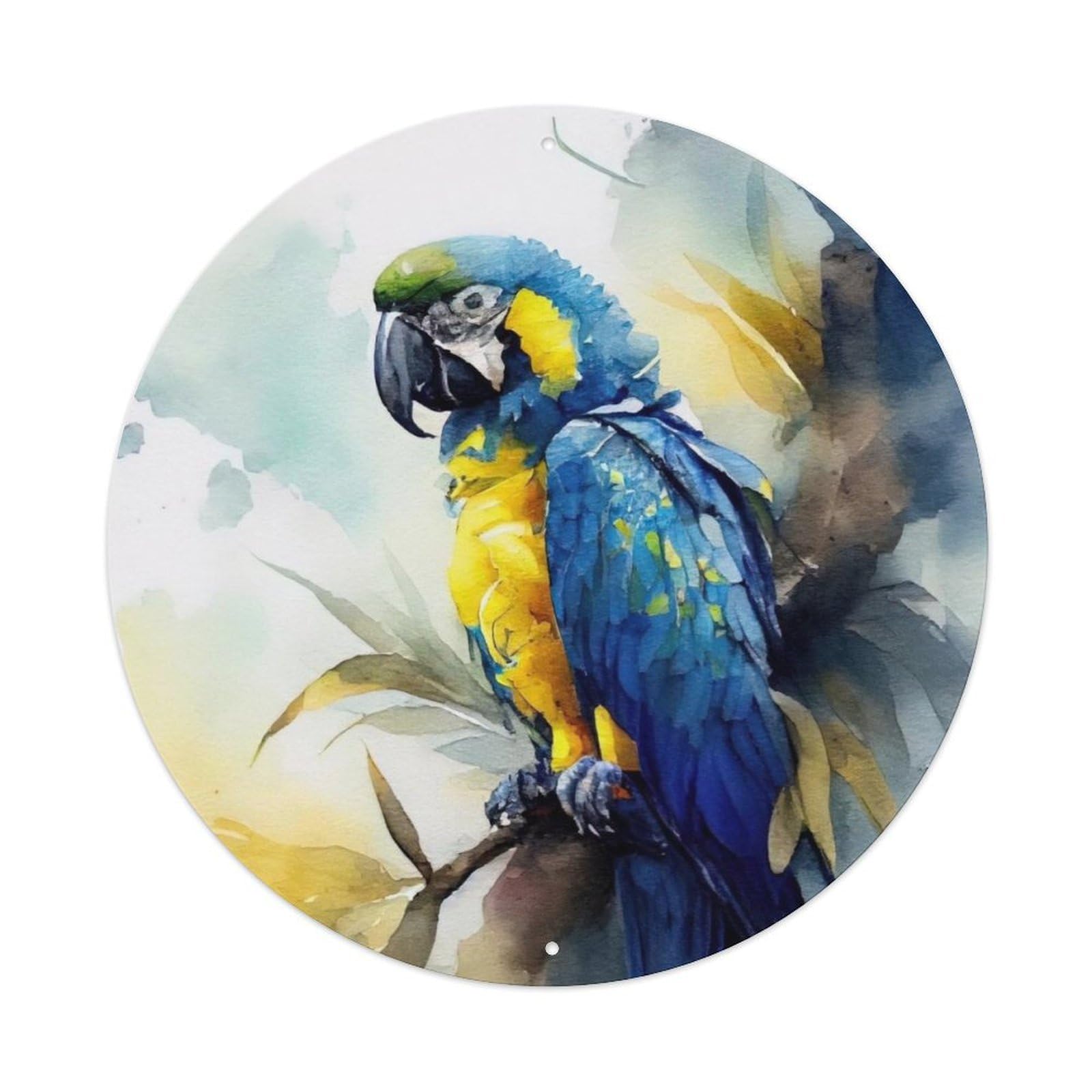 Animal Artwork Blue Macaw Parrot Metal Tin Sign