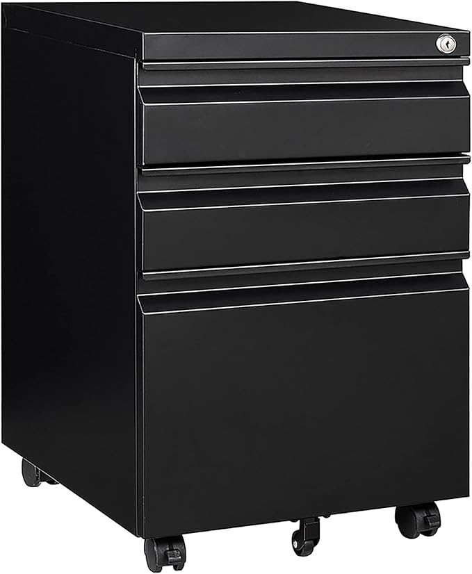 AFAIF 3 Drawer Mobile File with Lock, Rolling File