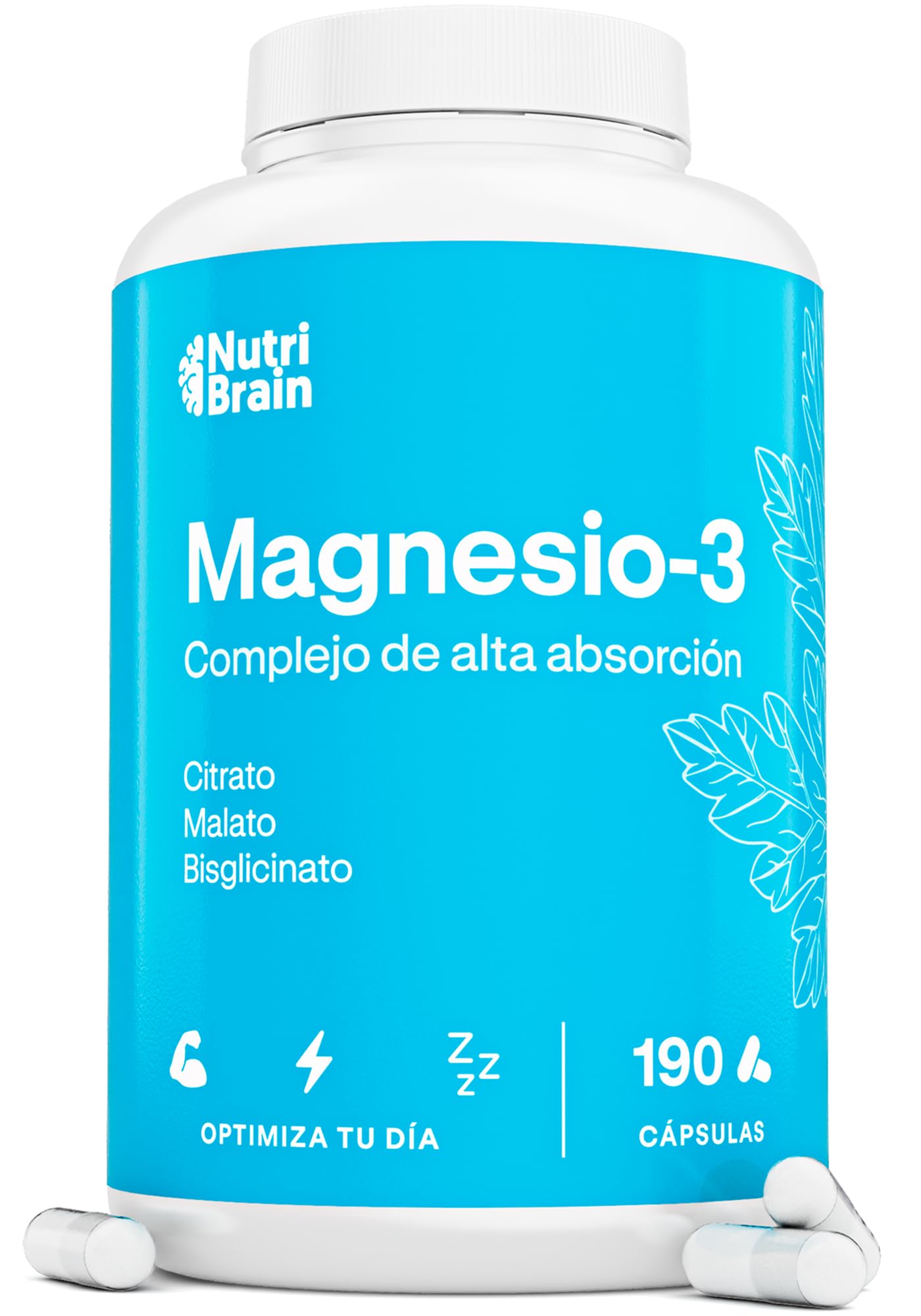 Magnesio Complex 1333mg Citrato, Malato y Bisglicinato, 190 Cápsulas