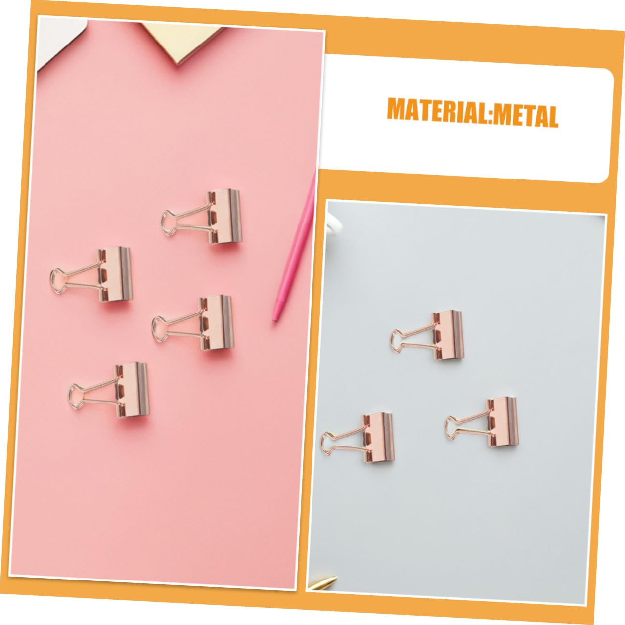 DOITOOL 100stücke Metall-büroklammern Roségoldene Binderclips für Aktenorganisation Scrapbooking und Quittungsblöcke Schreibwaren zum Dokumentenordnen