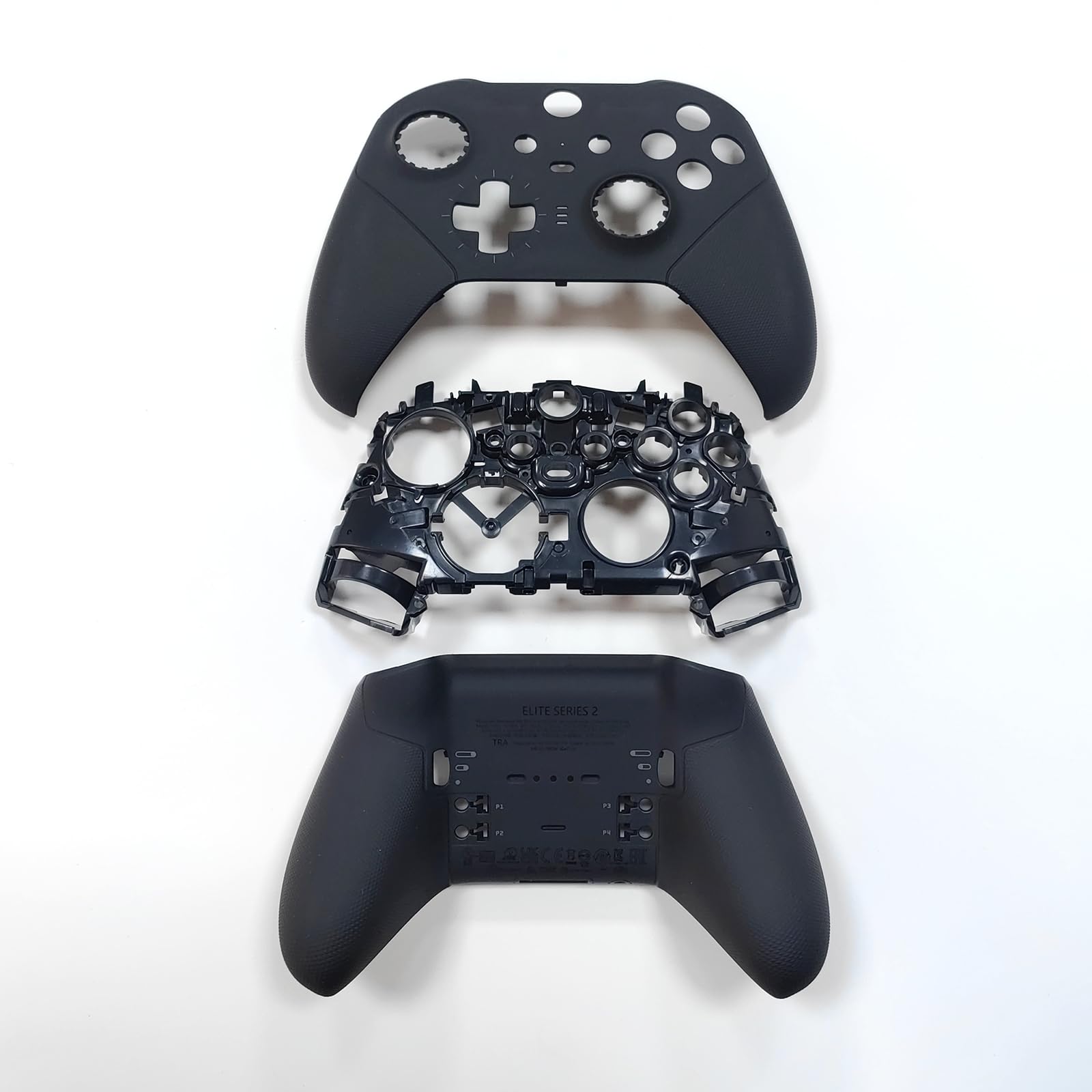 Hzxkqmil Zamienna Obudowa Przednia Okładka Tylna Pokrywa Obudowy Akcesoria dla Xbox Elite Controller Series 2, Dołączone Środkowa Rama Pierścienie Joysticka, Czarny