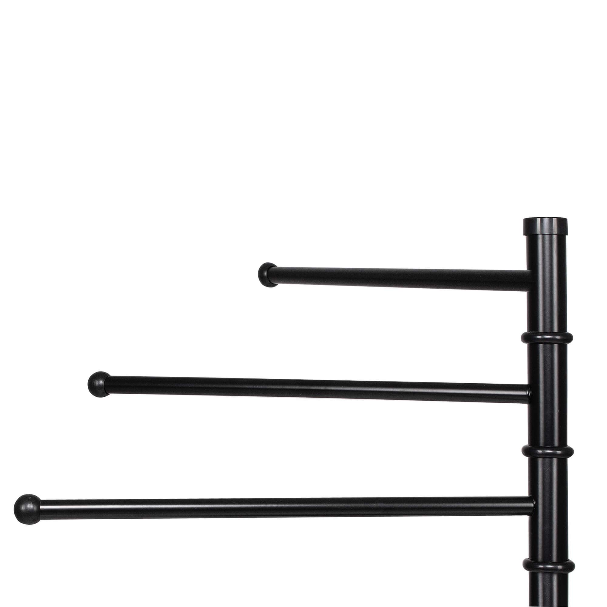 Portasciugamani Autoportante SPRINGOS A 3 Bracci Girevoli 360° – Elegante E Salvaspazio Per Il Bagno, In Metallo Nero