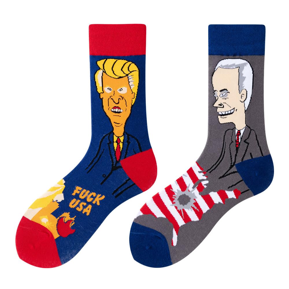 Calcetines Divertidos Unisex para Mujer y Hombre con Diseños Asimétricos en Par - Temas Animales, Comida, Fruta, Deporte y Arte en Algodón - Ideal para Regalos — view 141