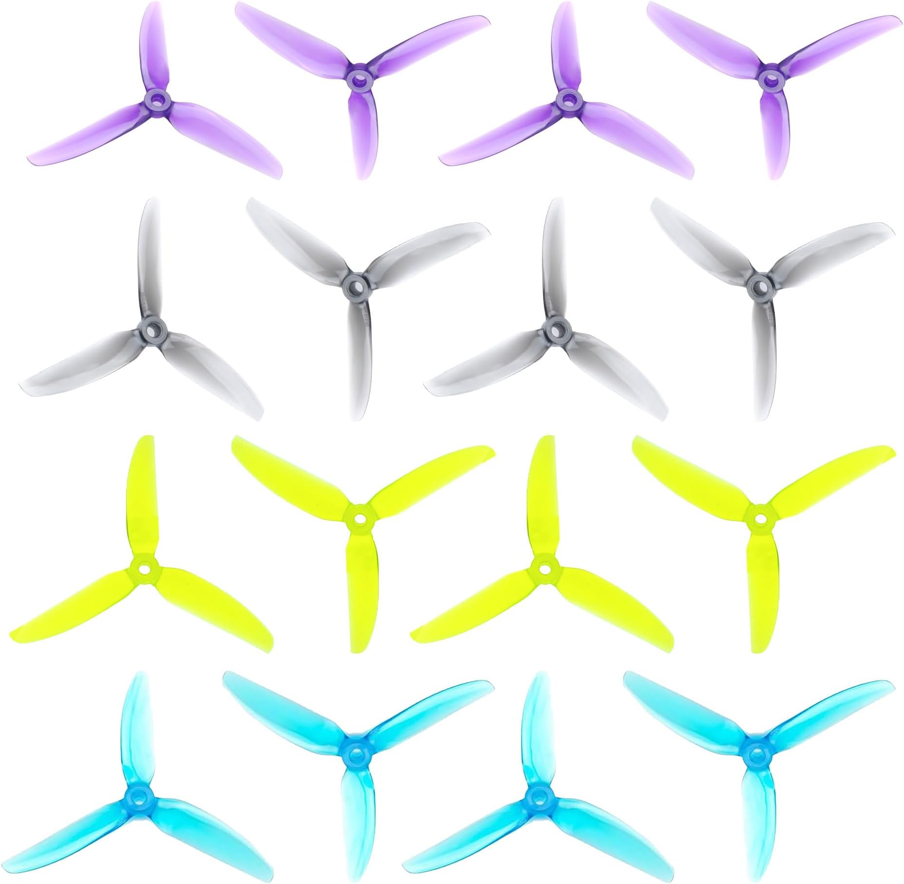 16pcs Fpv Drone Props Propeller: HQProp V2S 5x4.3x3 Tri-Blade 5 Inch Props for 4S 6S FPV Freestyle Racing,8xCW 8xCCW