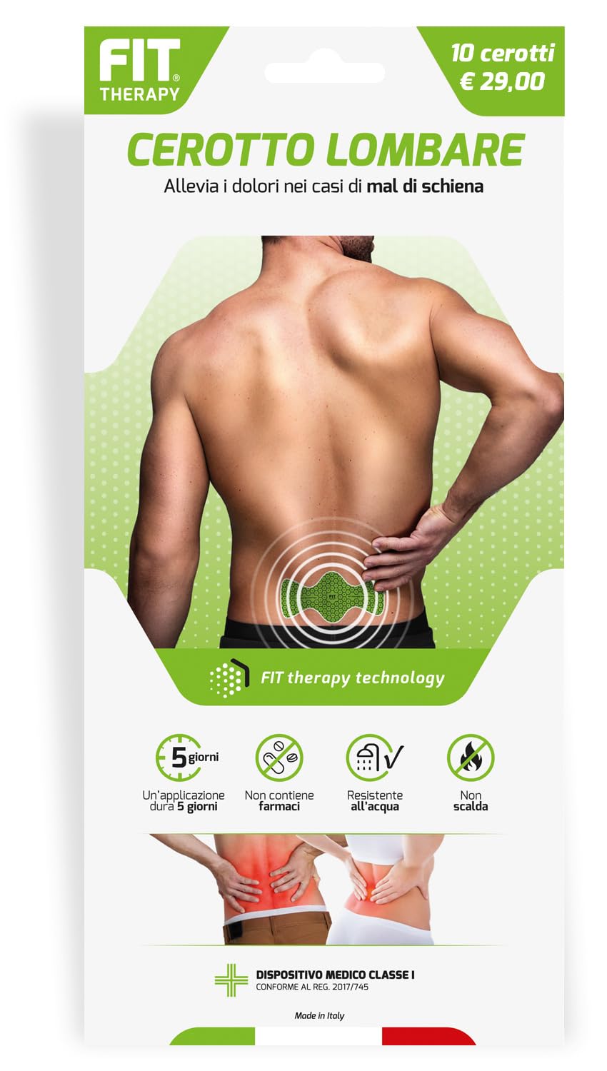 FIT Therapy - Cerotti Antidolorifici e Antinfiammatori Lombari | Dispositivo medico per mal di schiena, lombalgia e nervo sciatico, non scalda, impermeabile, senza farmaci, dura 5 giorni