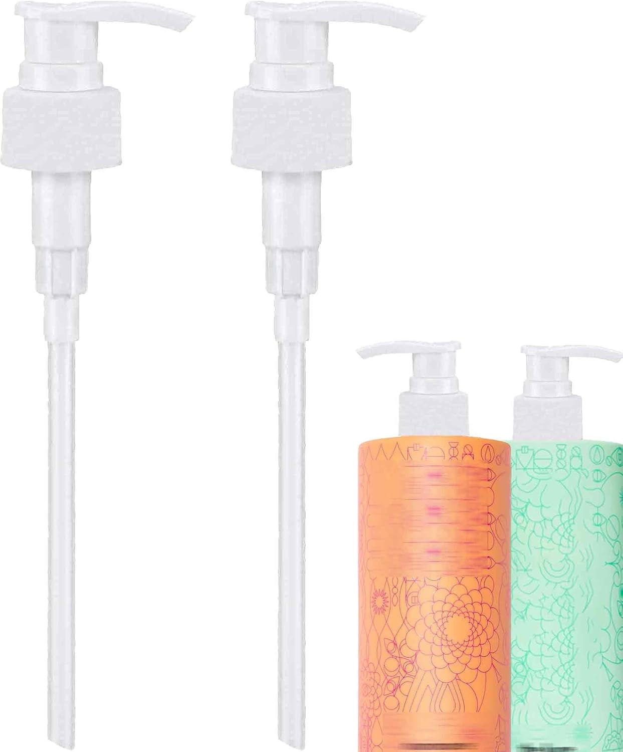 2 Packs Pump Compatible with amika Shampoo and Conditioner 1L/33.8 Fl Oz Bottles, Dispensing Liter Pump for amika Shampoo/Conditioner