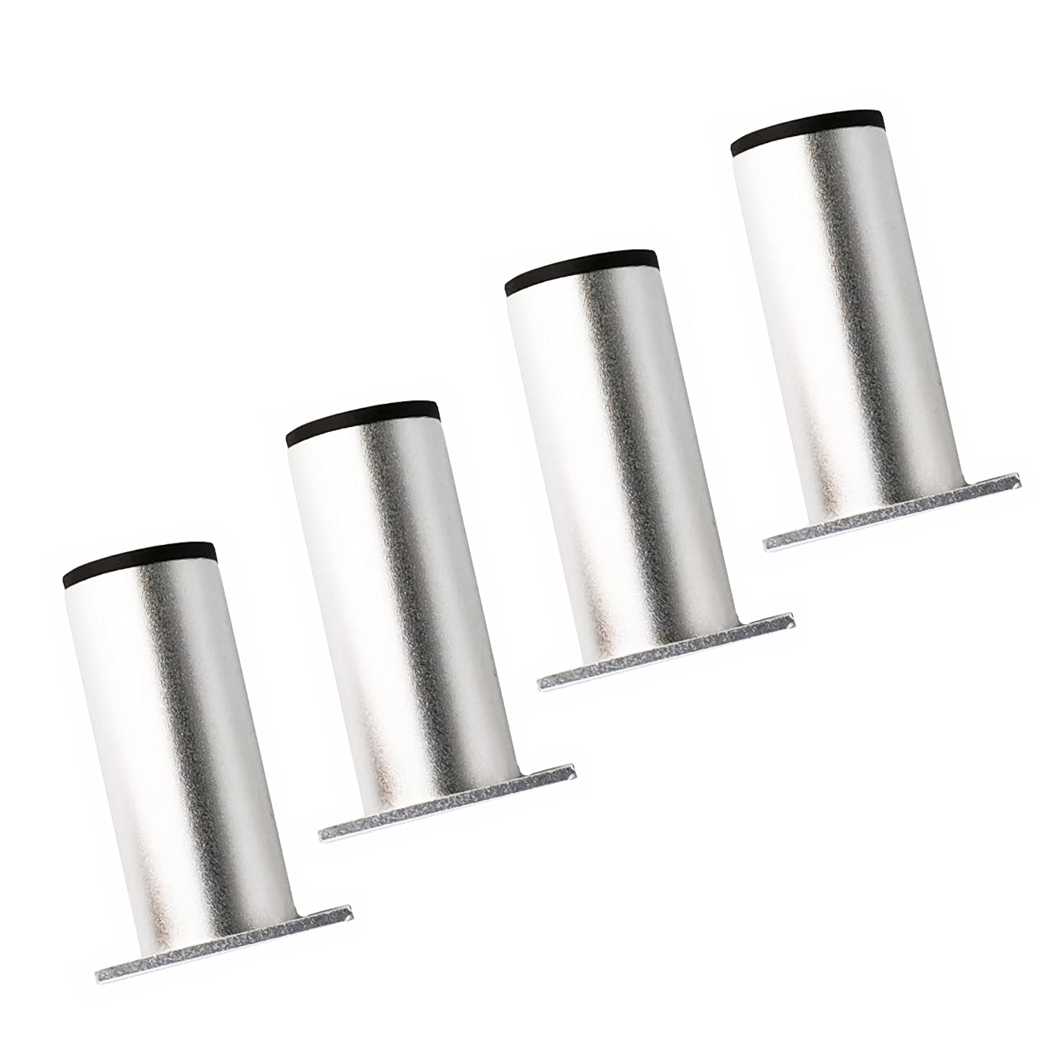 Qrity Aluminium Alloy Furniture Legs, Pack of 4, 100mm Height Replacement Feet Support Legs for Furniture Table Sofa Bed Desk, Silver