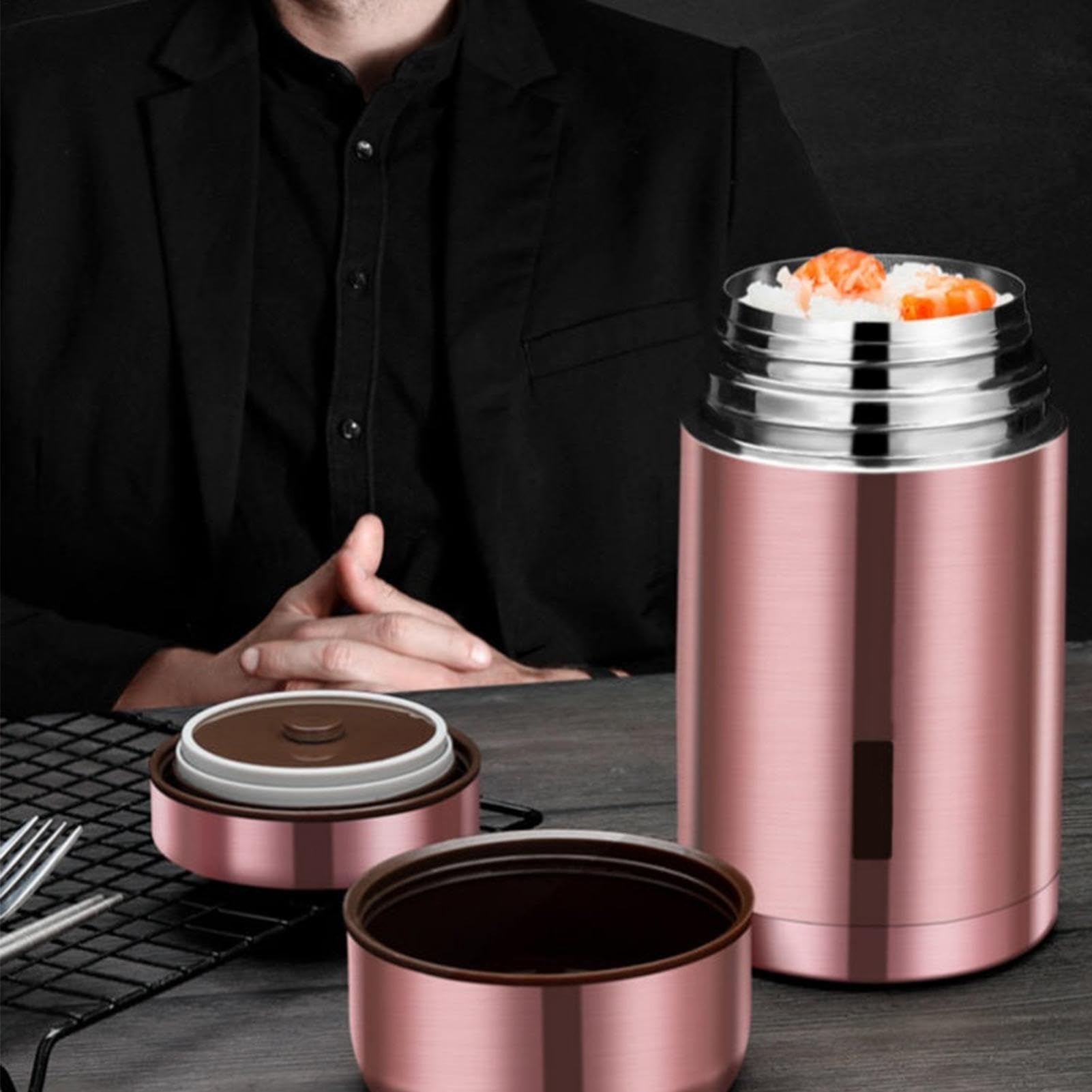 Recipiente isotérmico de comida termo de acero inoxidable aislado y